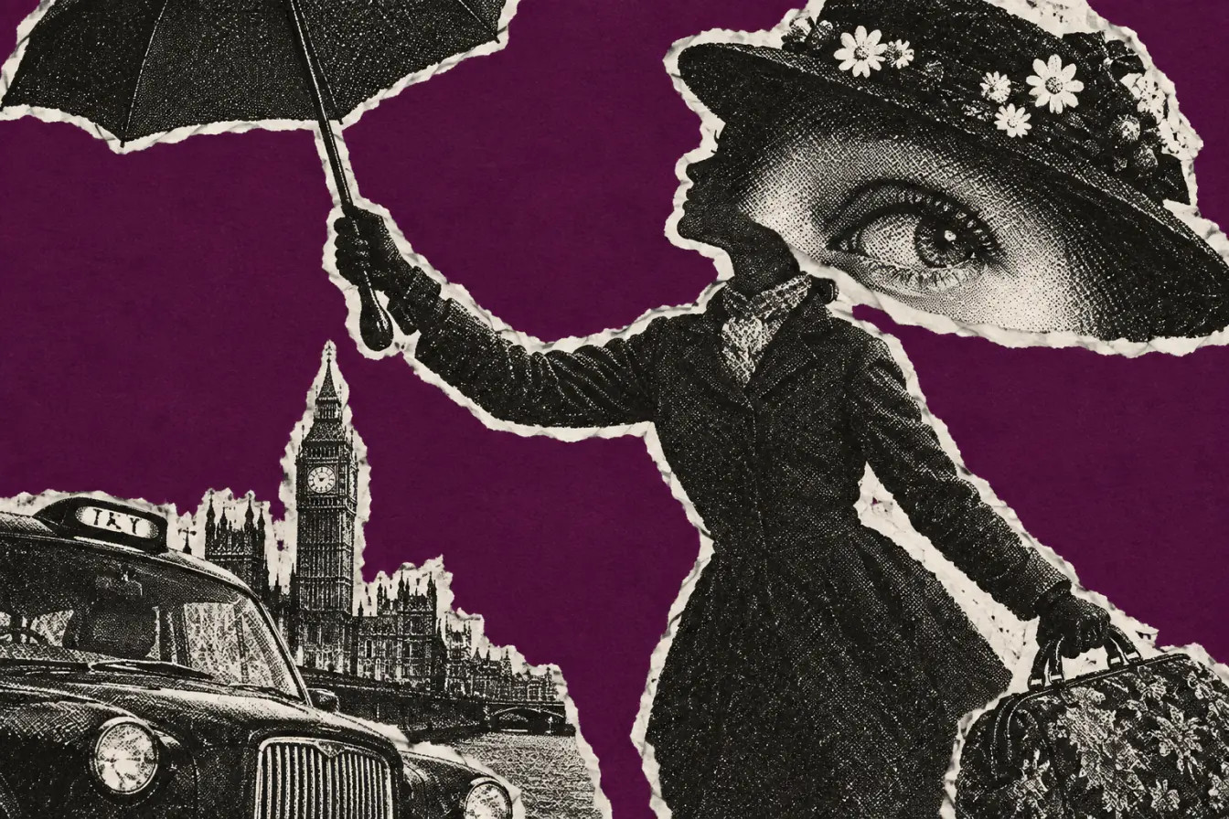 Silhouette de Mary Poppins et œil d’enfant